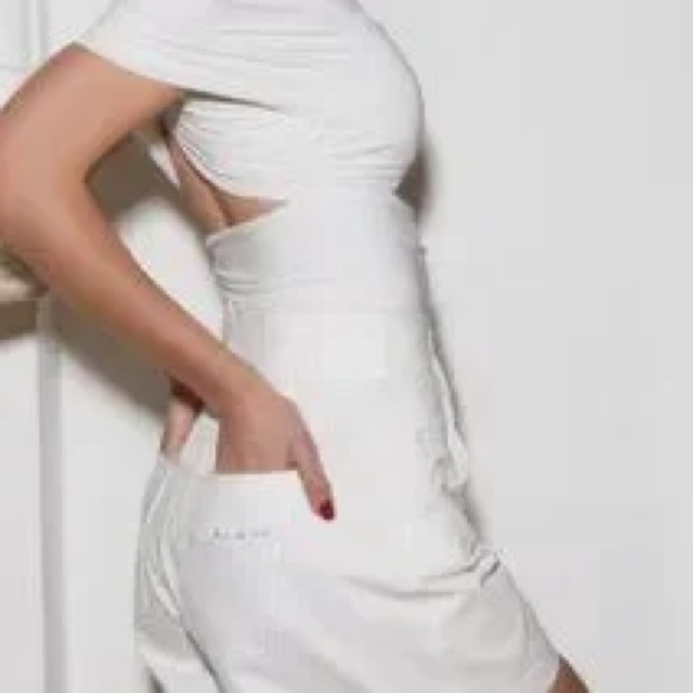 White Cutout Short Sleeve Dress